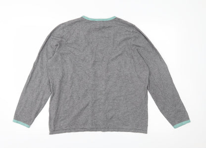 Bonmarché Womens Grey Striped Knit Pullover Jumper Size 16