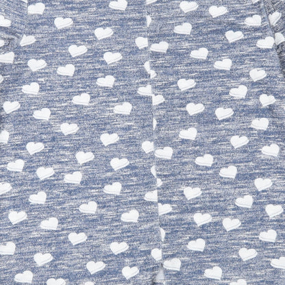 TU Womens Blue Geometric Jersey Top Pyjama Top Size 8