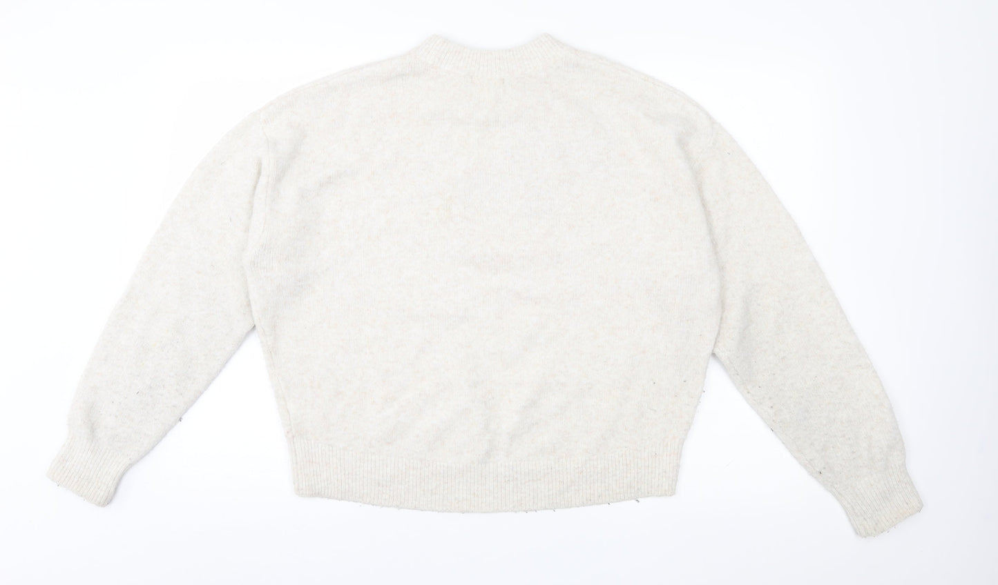 H&M Womens Ivory  Knit Pullover Jumper Size 8  - bird
