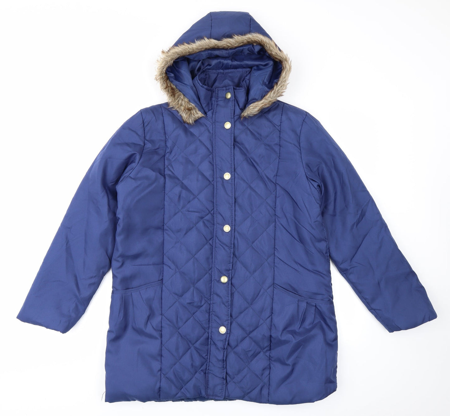 Womens UK Size S Anne De Lancay Blue Parka Coat