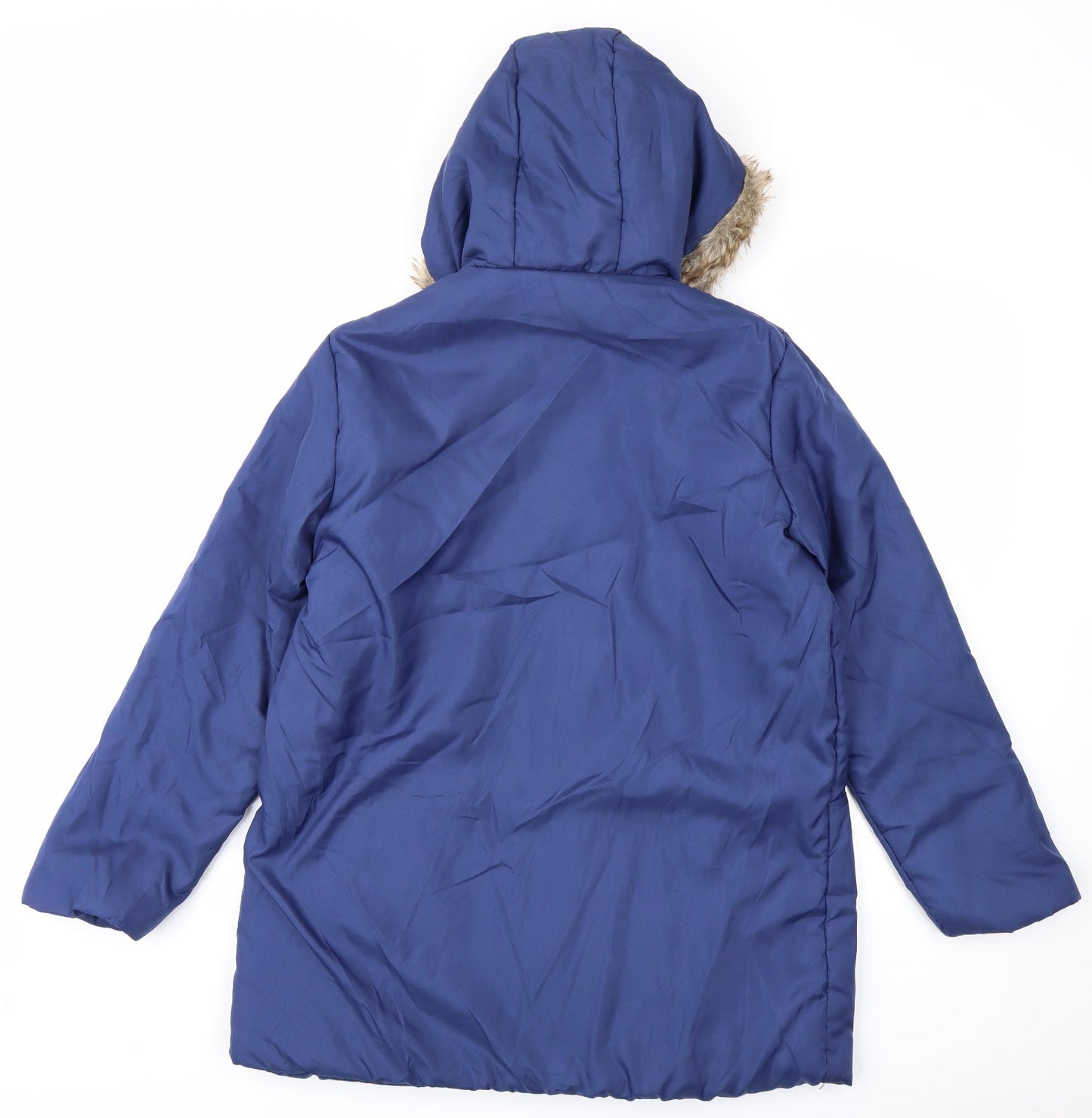 Womens UK Size S Anne De Lancay Blue Parka Coat