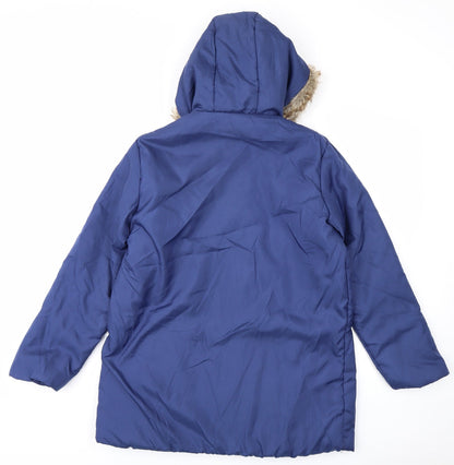 Womens UK Size S Anne De Lancay Blue Parka Coat