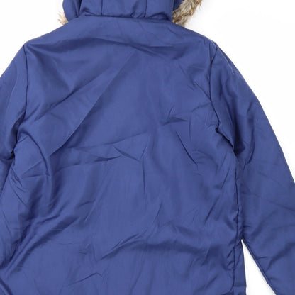 Womens UK Size S Anne De Lancay Blue Parka Coat