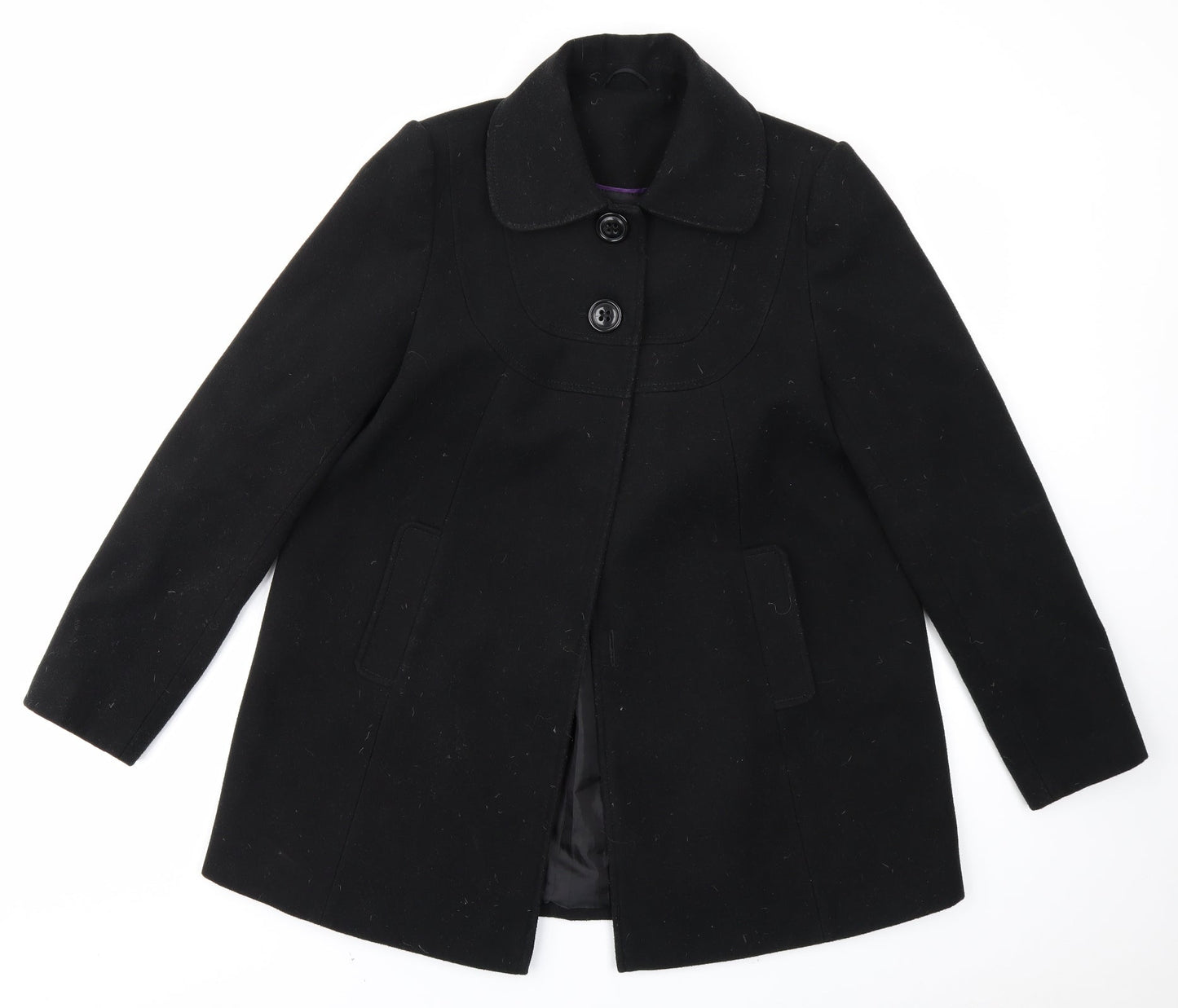 F&F Womens Black   Overcoat Coat Size 12