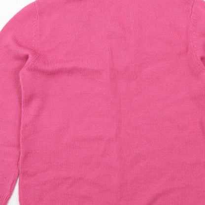 Preworn Womens Pink Floral  Pullover Jumper Size 6