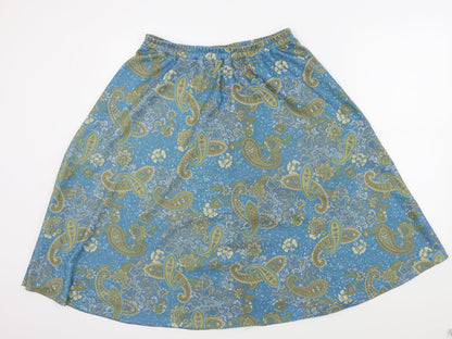 DMART Womens Blue Paisley  Flare Skirt Size M