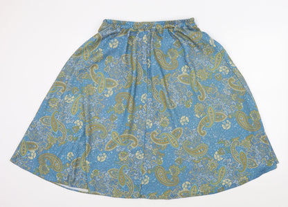 DMART Womens Blue Paisley  Flare Skirt Size M