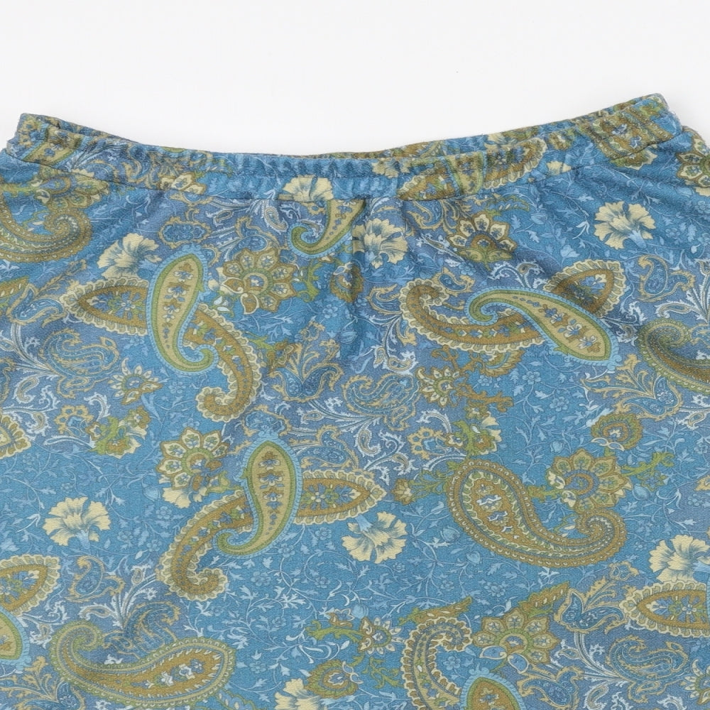 DMART Womens Blue Paisley  Flare Skirt Size M