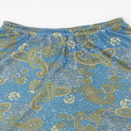 DMART Womens Blue Paisley  Flare Skirt Size M