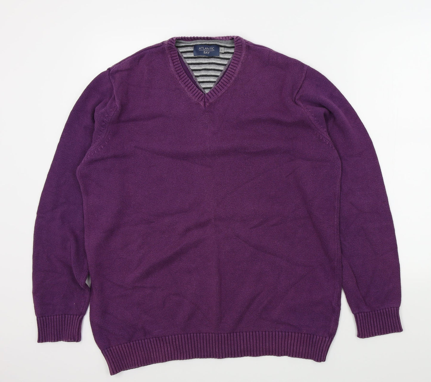 Atlantic Bay Mens Purple   Pullover Jumper Size L