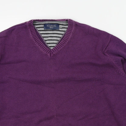 Atlantic Bay Mens Purple   Pullover Jumper Size L