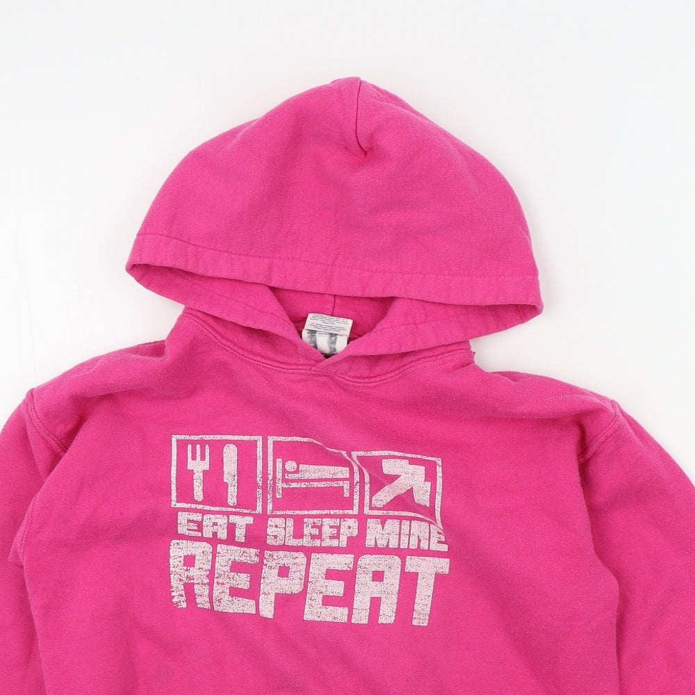 Gildan Girls Pink   Pullover Hoodie Size L