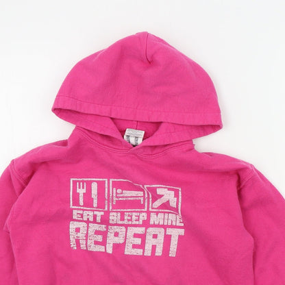 Gildan Girls Pink   Pullover Hoodie Size L