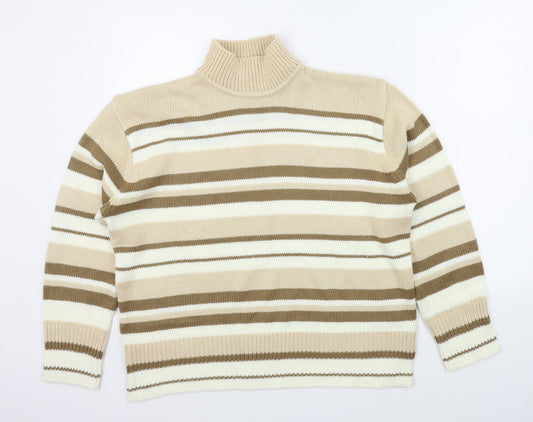 Bonmarché Womens Brown Striped  Pullover Jumper Size XL