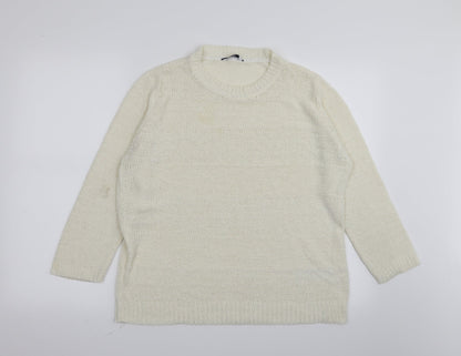 DASH Womens White   Pullover Jumper Size 16