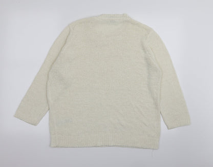DASH Womens White   Pullover Jumper Size 16