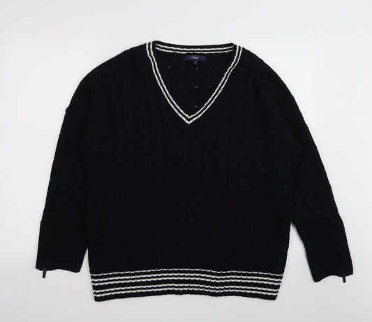 NEXT Mens Blue Striped  Pullover Jumper Size L