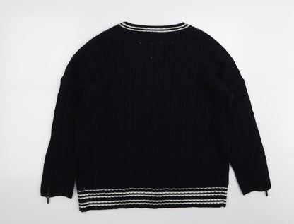 NEXT Mens Blue Striped  Pullover Jumper Size L