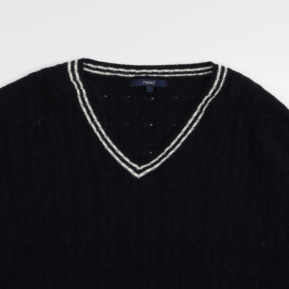 NEXT Mens Blue Striped  Pullover Jumper Size L