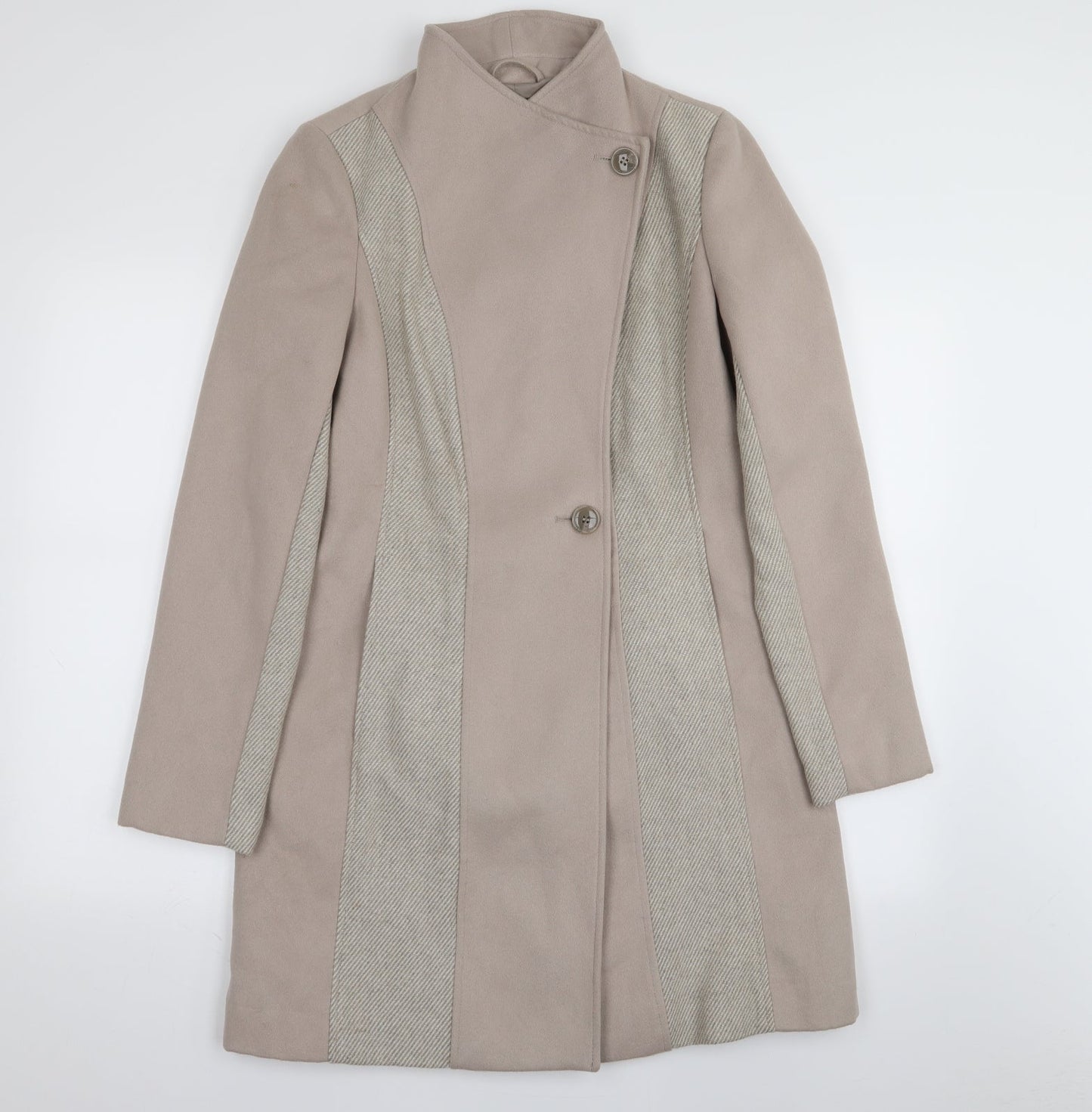 Primark Womens Pink Striped  Overcoat Coat Size 10