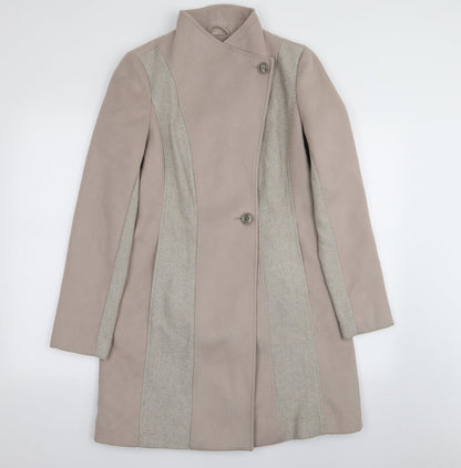 Primark Womens Pink Striped  Overcoat Coat Size 10