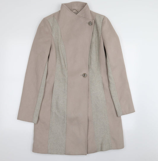 Primark Womens Pink Striped  Overcoat Coat Size 10