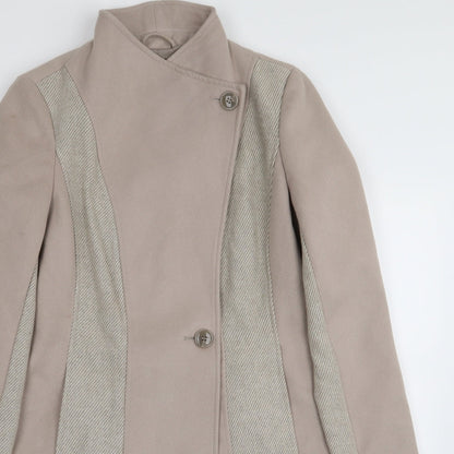 Primark Womens Pink Striped  Overcoat Coat Size 10