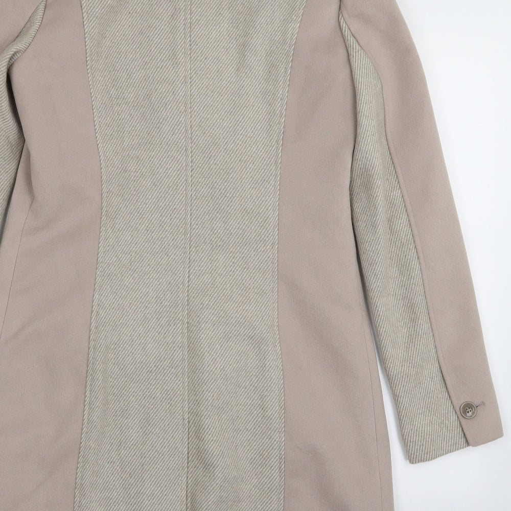 Primark Womens Pink Striped  Overcoat Coat Size 10