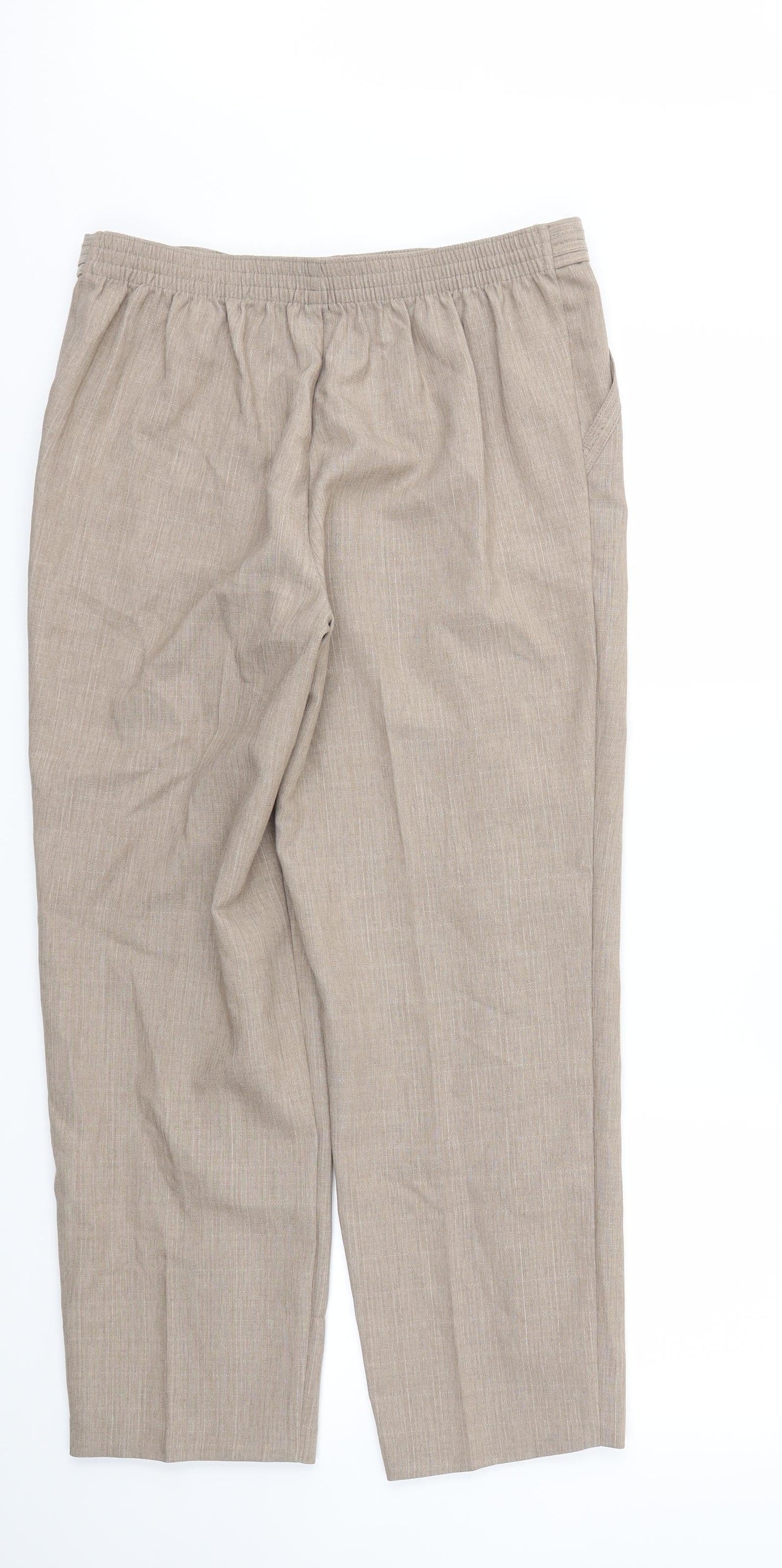 M&S Womens Beige   Trousers  Size 12 L26 in - Stretch waistband