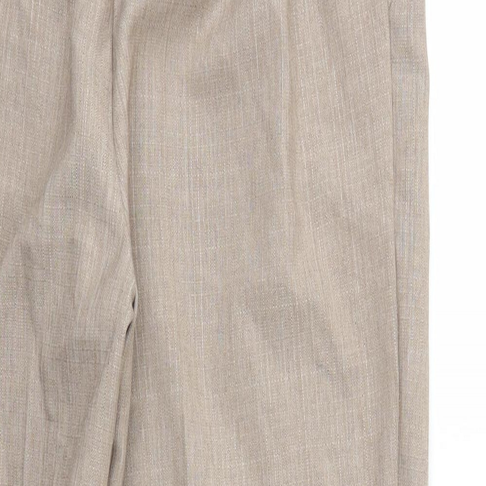 M&S Womens Beige   Trousers  Size 12 L26 in - Stretch waistband