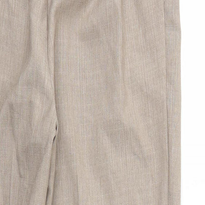 M&S Womens Beige   Trousers  Size 12 L26 in - Stretch waistband