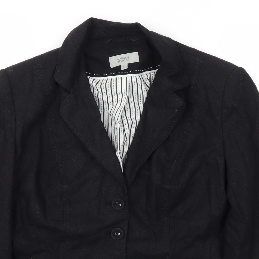 M&S Womens Black   Jacket Blazer Size 12
