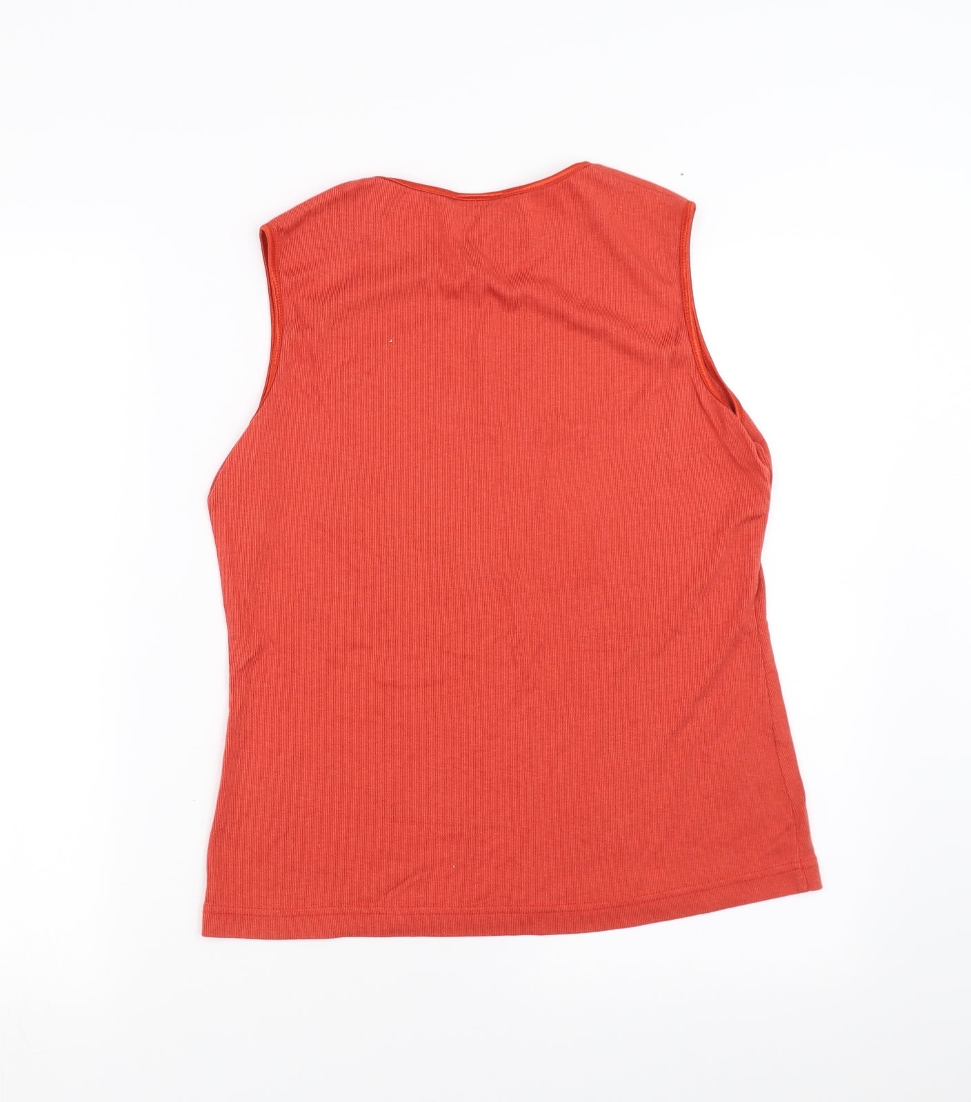 Womens UK Size L Country Casuals Orange Basic Tank