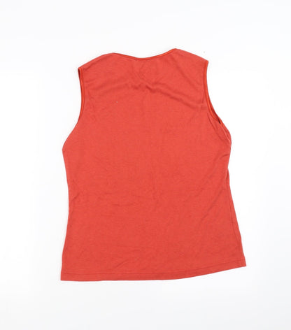 Womens UK Size L Country Casuals Orange Basic Tank