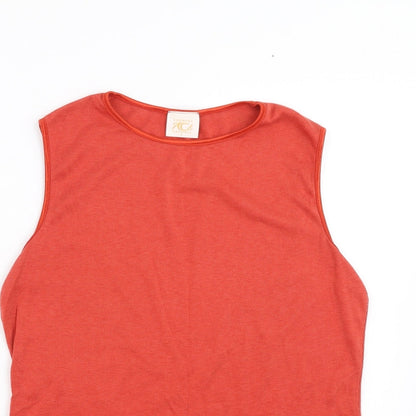 Womens UK Size L Country Casuals Orange Basic Tank