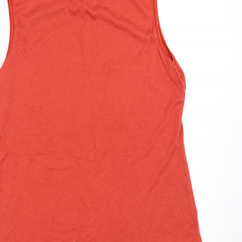 Womens UK Size L Country Casuals Orange Basic Tank