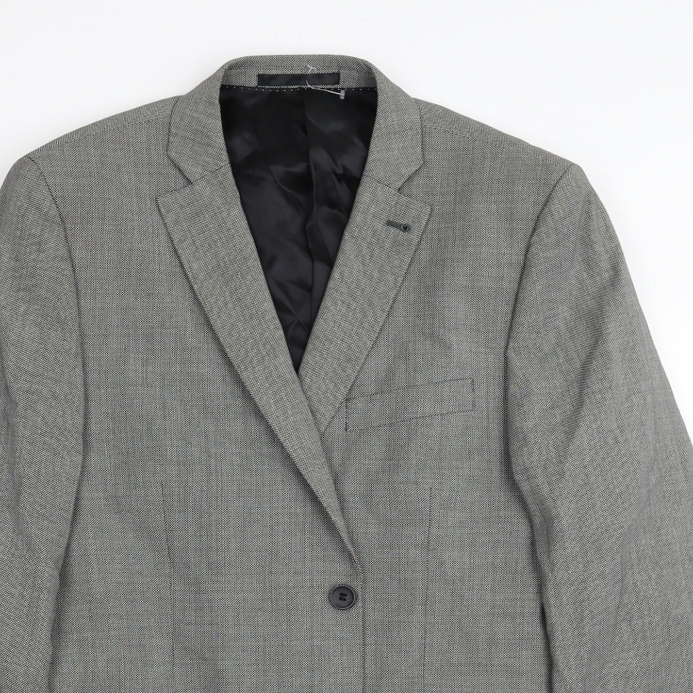 Mens UK Size 42 Topman Regular Grey Suit Jacket