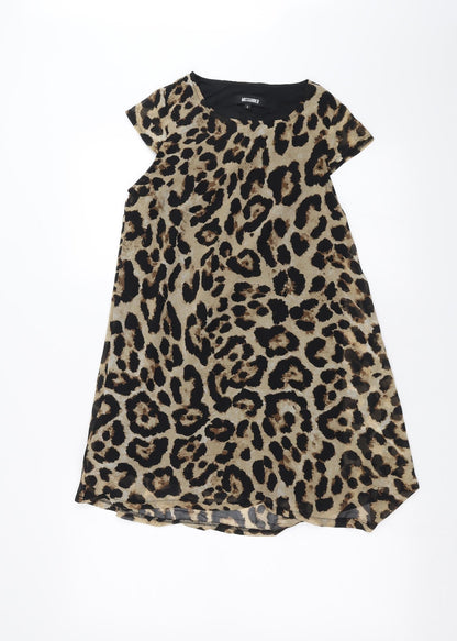 Missguided Womens Brown Animal Print  Shift  Size 6