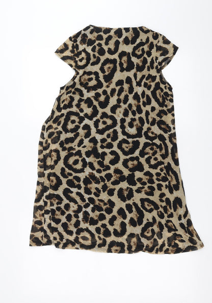 Missguided Womens Brown Animal Print  Shift  Size 6