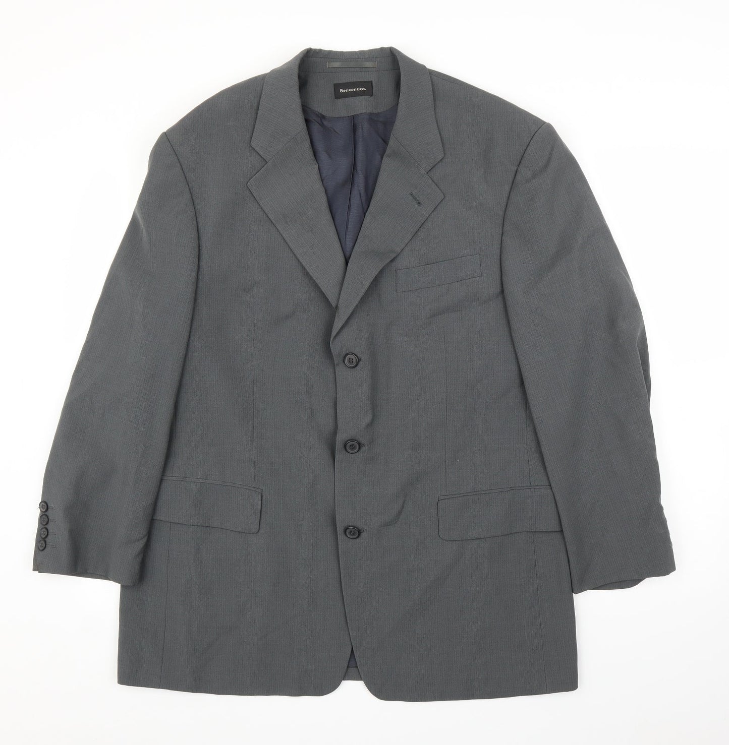 Mens UK Size 48 Benvenuto Regular Grey Suit Jacket