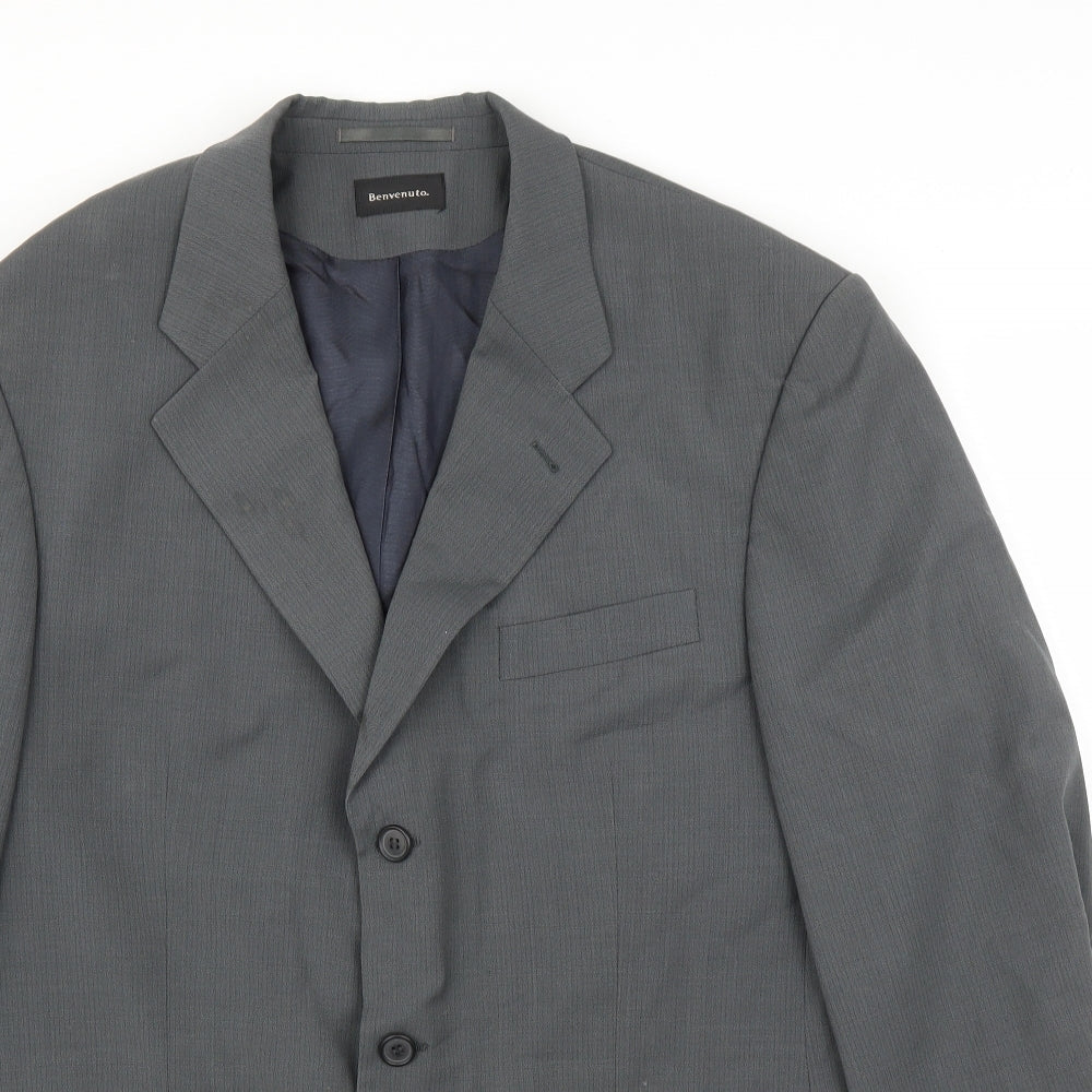 Mens UK Size 48 Benvenuto Regular Grey Suit Jacket