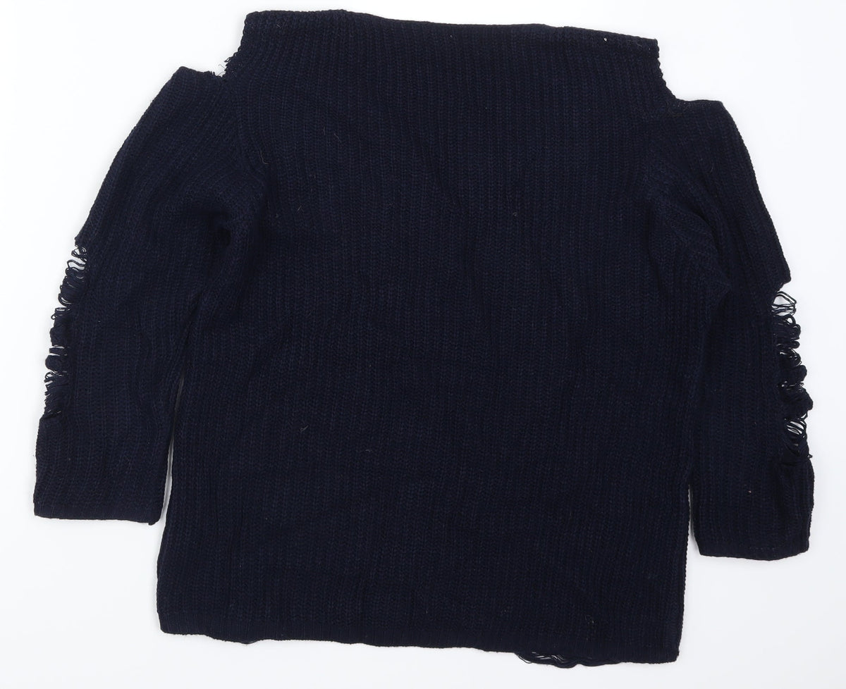 Select Womens Blue   Pullover Jumper Size 18  - Distressed Look