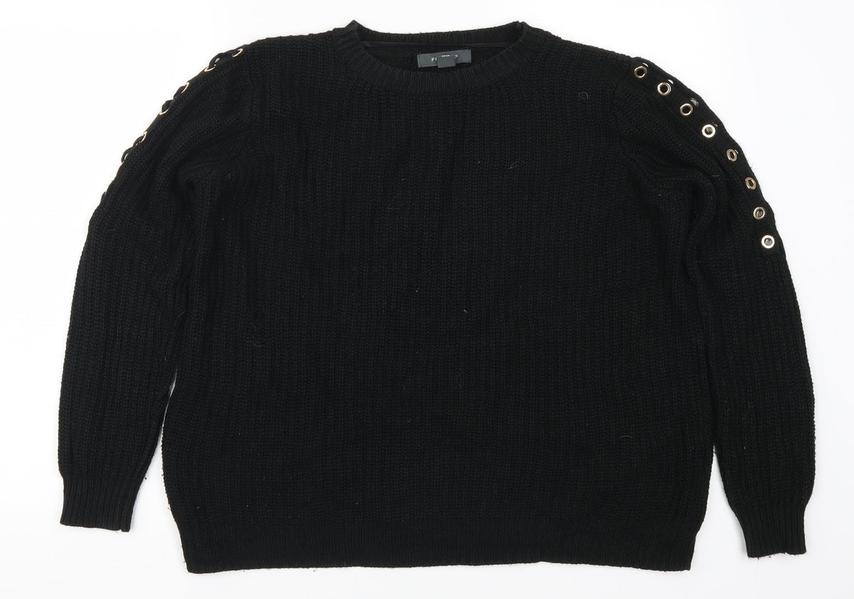 Primark Womens Black  Knit Pullover Jumper Size 10