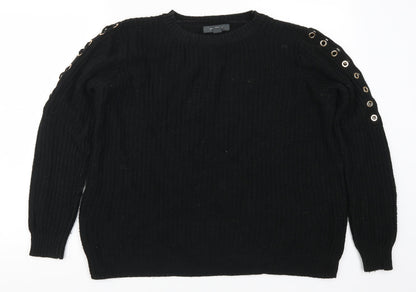 Primark Womens Black  Knit Pullover Jumper Size 10