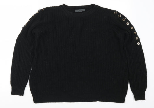 Primark Womens Black  Knit Pullover Jumper Size 10