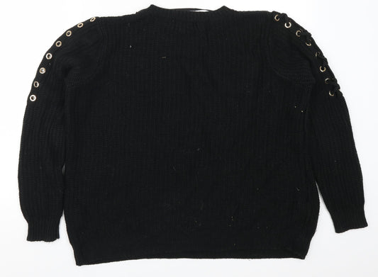 Primark Womens Black  Knit Pullover Jumper Size 10
