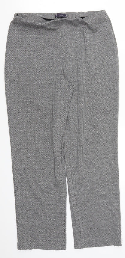 Marks and Spencer Womens Grey Herringbone  Trousers  Size 12 L28 in