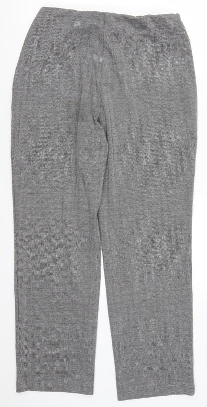Marks and Spencer Womens Grey Herringbone  Trousers  Size 12 L28 in