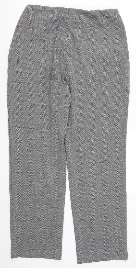 Marks and Spencer Womens Grey Herringbone  Trousers  Size 12 L28 in