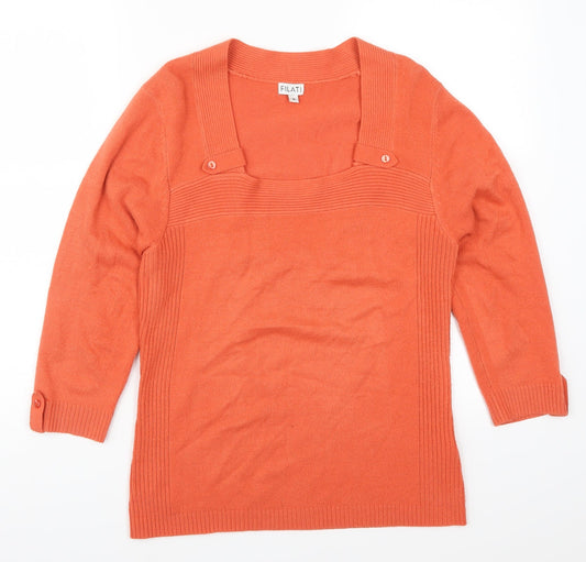 Filati Womens Orange   Pullover Jumper Size M